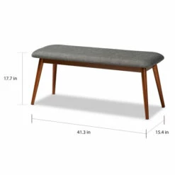 Brand new 💯 Carson Carrington Ulfshult Mid-century Modern Fabric Dining Bench Gray And Oak Brown 🛒 -Carson Carrington Sales unnamed file 2635