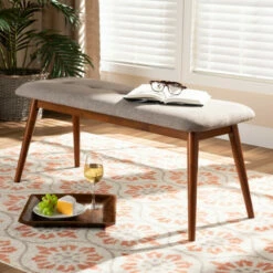 Brand new 💯 Carson Carrington Ulfshult Mid-century Modern Fabric Dining Bench Gray And Oak Brown 🛒 -Carson Carrington Sales unnamed file 2636