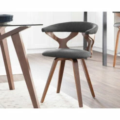 Best Sale 😍 Carson Carrington Viby Mid-century Modern Swivel Dining/ Accent Chair - N/A Charcoal/walnut 💯