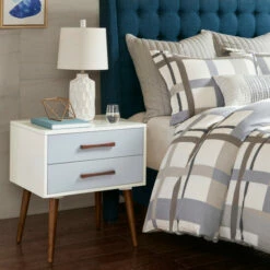 Brand new ❤️ Carson Carrington Haapsalu Storage Nightstand Off-white/navy 🤩 -Carson Carrington Sales unnamed file 2652