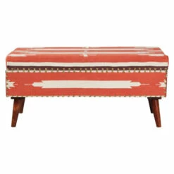Hot Sale ⌛ Carson Carrington Vackamo Orange And White Upholstered Storage Bench - 36" X 16" X 16" 🛒 -Carson Carrington Sales unnamed file 2671
