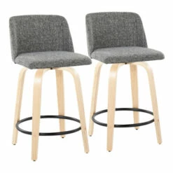 Budget 😍 Carson Carrington Vallberga 24" Counter Stool With Natural Wood Base (Set Of 2) Light Green Fabric/square Black Footrest ✨ -Carson Carrington Sales unnamed file 2747
