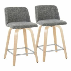 Budget 😍 Carson Carrington Vallberga 24" Counter Stool With Natural Wood Base (Set Of 2) Light Green Fabric/square Black Footrest ✨ -Carson Carrington Sales unnamed file 2751