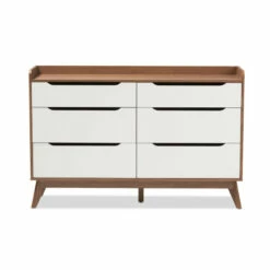 New 👍 Carson Carrington Borlange 6-drawer Mid-century White/Walnut Chest 👍 -Carson Carrington Sales unnamed file 2810