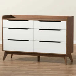 New 👍 Carson Carrington Borlange 6-drawer Mid-century White/Walnut Chest 👍 -Carson Carrington Sales unnamed file 2813