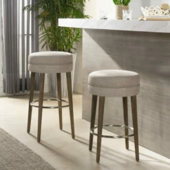 Flash Sale ⌛ Carson Carrington Parsbol 30-inch Country Grey Backless Bar Stool Country Grey Linen 😀