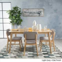 Outlet 👏 Carson Carrington Kemi Mid-century 5-piece Wood Large Rectangular Dining Set Light Grey + Walnut ❤️ -Carson Carrington Sales unnamed file 2826