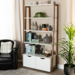 Top 10 ❤️ Carson Carrington Allen Modern And Contemporary 2-door Ladder Bookshelf ✨