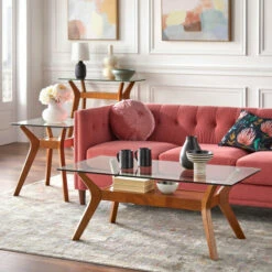 Promo 😍 Carson Carrington Kristiansand Walnut Finished Coffee Table 🎁 -Carson Carrington Sales unnamed file 286