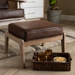 Cheapest 🥰 Carson Carrington Hogsta Mid-Century Modern Upholstered Ottoman Grey 💯