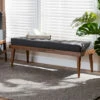 New 🤩 Carson Carrington Hjeltevad Mid-century Fabric Bench Charcoal 🎉