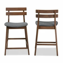 Budget 🎁 Carson Carrington Bankeryd Upholstered 2-piece Counter Stool Set Light Grey And Walnut 😉 -Carson Carrington Sales unnamed file 3014