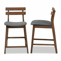Budget 🎁 Carson Carrington Bankeryd Upholstered 2-piece Counter Stool Set Light Grey And Walnut 😉 -Carson Carrington Sales unnamed file 3015
