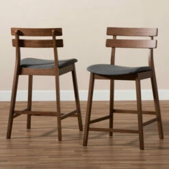 Budget 🎁 Carson Carrington Bankeryd Upholstered 2-piece Counter Stool Set Light Grey And Walnut 😉 -Carson Carrington Sales unnamed file 3019