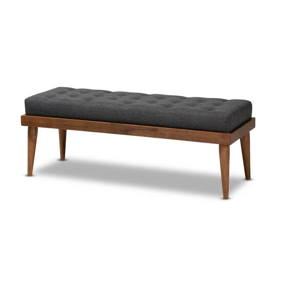 New ๐คฉ Carson Carrington Hjeltevad Mid-century Fabric Bench Charcoal ๐ 5 New ๐คฉ Carson Carrington Hjeltevad Mid-century Fabric Bench Charcoal ๐ - Image 3
