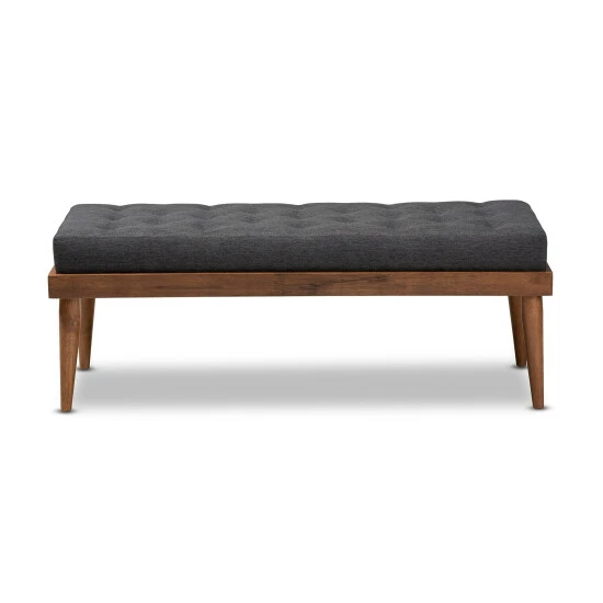 New ๐คฉ Carson Carrington Hjeltevad Mid-century Fabric Bench Charcoal ๐ 6 New ๐คฉ Carson Carrington Hjeltevad Mid-century Fabric Bench Charcoal ๐ - Image 4