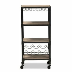 Promo 🎁 Carson Carrington Badene Rustic Industrial Style Kitchen Bar Wine Cart 😍 -Carson Carrington Sales unnamed file 3060