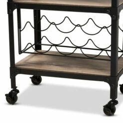 Promo 🎁 Carson Carrington Badene Rustic Industrial Style Kitchen Bar Wine Cart 😍 -Carson Carrington Sales unnamed file 3063