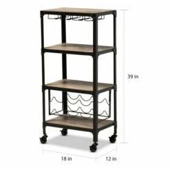 Promo 🎁 Carson Carrington Badene Rustic Industrial Style Kitchen Bar Wine Cart 😍 -Carson Carrington Sales unnamed file 3064