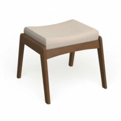 Coupon 🎉 Carson Carrington Forssa Mid-century Walnut Upholstered Ottoman Beige ✔️