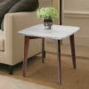 New 🔔 Carson Carrington Tangby 19.5-inch Square Marble Table With Walnut Legs 😉