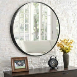 Discount 💯 Carson Carrington Lungsnas Contemporary Round Wall-Mounted Wall Mirror Black 😍 -Carson Carrington Sales unnamed file 3311