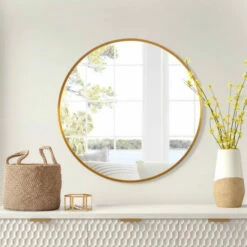 Discount 💯 Carson Carrington Lungsnas Contemporary Round Wall-Mounted Wall Mirror Black 😍 -Carson Carrington Sales unnamed file 3314