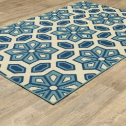 Best deal ✔️ Carson Carrington Skovde Tiles Ivory/Blue Indoor-Outdoor Area Rug ❤️ -Carson Carrington Sales unnamed file 3320