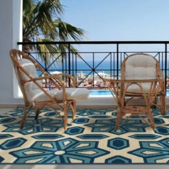 Best deal ✔️ Carson Carrington Skovde Tiles Ivory/Blue Indoor-Outdoor Area Rug ❤️ -Carson Carrington Sales unnamed file 3321