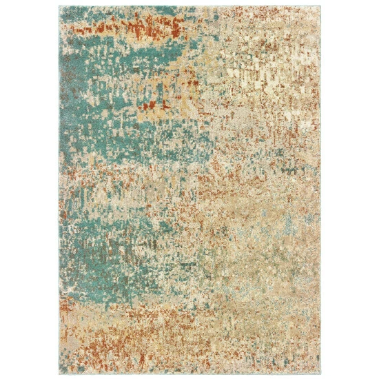 Wholesale ๐ Carson Carrington Jelsa Distressed Abstract Teal/ Orange Area Rug Teal/ Beige ๐ 4 Wholesale ๐ Carson Carrington Jelsa Distressed Abstract Teal/ Orange Area Rug Teal/ Beige ๐ - Image 2