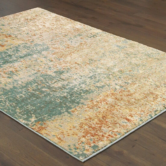 Wholesale ๐ Carson Carrington Jelsa Distressed Abstract Teal/ Orange Area Rug Teal/ Beige ๐ 7 Wholesale ๐ Carson Carrington Jelsa Distressed Abstract Teal/ Orange Area Rug Teal/ Beige ๐ - Image 5