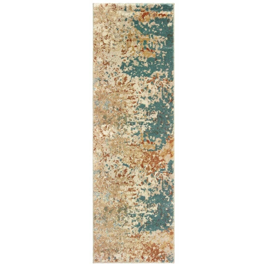 Wholesale ๐ Carson Carrington Jelsa Distressed Abstract Teal/ Orange Area Rug Teal/ Beige ๐ 9 Wholesale ๐ Carson Carrington Jelsa Distressed Abstract Teal/ Orange Area Rug Teal/ Beige ๐ - Image 7