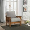 Best Sale 👏 Carson Carrington Mission-style Cushioned Solid Wood Arm Chair Tan 🤩 -Carson Carrington Sales unnamed file 338