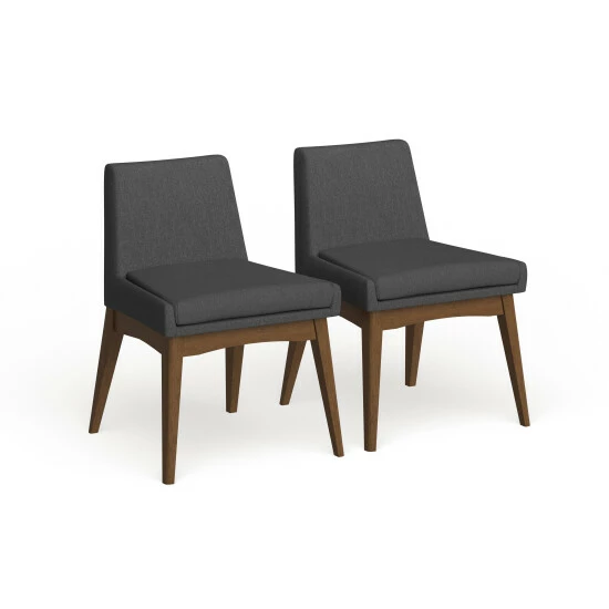 Flash Sale 💯 Carson Carrington Lillestrom Mid-Century Fabric Dining Side Chair 2-Piece Set Grey 👏 3 Flash Sale 💯 Carson Carrington Lillestrom Mid-Century Fabric Dining Side Chair 2-Piece Set Grey 👏