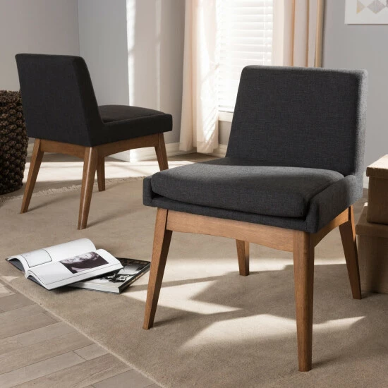 Flash Sale 💯 Carson Carrington Lillestrom Mid-Century Fabric Dining Side Chair 2-Piece Set Grey 👏 4 Flash Sale 💯 Carson Carrington Lillestrom Mid-Century Fabric Dining Side Chair 2-Piece Set Grey 👏 - Image 2