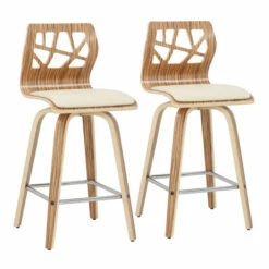 Coupon 🔥 Carson Carrington Sala Counter Stool With Chrome Footrest (Set Of 2) Cream Faux Leather/zebra Wood 👍 -Carson Carrington Sales unnamed file 3434