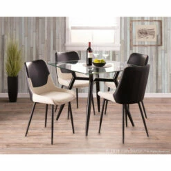 Coupon 🛒 Carson Carrington Vikensved Mid-Century Modern Square Dining Table - N/A Black & Clear Glass 🎉 -Carson Carrington Sales unnamed file 3538
