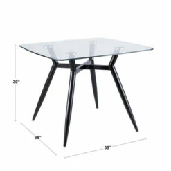 Coupon 🛒 Carson Carrington Vikensved Mid-Century Modern Square Dining Table - N/A Black & Clear Glass 🎉 -Carson Carrington Sales unnamed file 3540