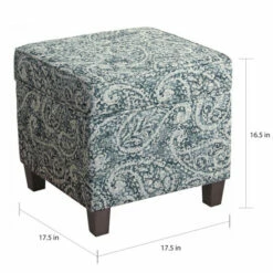 Cheapest 👍 Carson Carrington Hnifsdalur Square Storage Ottoman Wood Legs Navy And White Small Floral 😉 -Carson Carrington Sales unnamed file 357