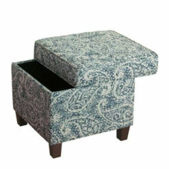Cheapest 👍 Carson Carrington Hnifsdalur Square Storage Ottoman Wood Legs Navy And White Small Floral 😉 -Carson Carrington Sales unnamed file 358