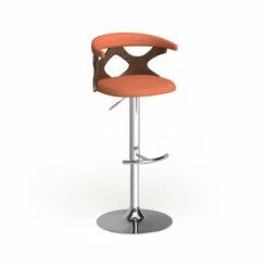 Cheapest 🥰 Carson Carrington Viby Walnut Wood Mid Century Modern Adjustable Bar Stool Orange 💯 -Carson Carrington Sales unnamed file 3604