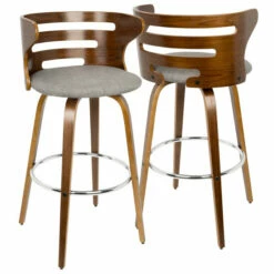 Brand new 🥰 Carson Carrington Cranagh Mid-century Modern Upholstered Bar Stools (Set Of 2) - N/A Grey Fabric 🌟 -Carson Carrington Sales unnamed file 3633