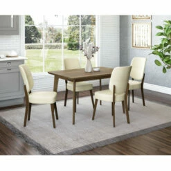 Budget 👍 Carson Carrington Rachan 5-Piece Dining Table And Armless Chairs With Upholstered Backs Kiwi Green 👍 -Carson Carrington Sales unnamed file 3716