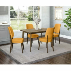 Budget 👍 Carson Carrington Rachan 5-Piece Dining Table And Armless Chairs With Upholstered Backs Kiwi Green 👍 -Carson Carrington Sales unnamed file 3717