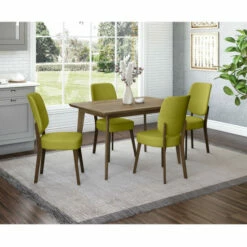 Budget 👍 Carson Carrington Rachan 5-Piece Dining Table And Armless Chairs With Upholstered Backs Kiwi Green 👍 -Carson Carrington Sales unnamed file 3718