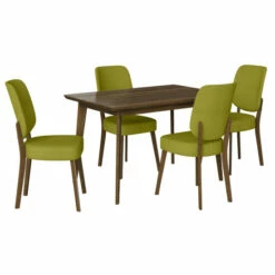 Budget 👍 Carson Carrington Rachan 5-Piece Dining Table And Armless Chairs With Upholstered Backs Kiwi Green 👍 -Carson Carrington Sales unnamed file 3721