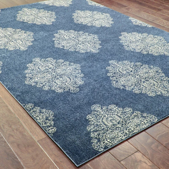 Discount ๐ Carson Carrington Vallentuna Medallions Blue/Ivory Polypropylene Area Rug ๐งจ 5 Discount ๐ Carson Carrington Vallentuna Medallions Blue/Ivory Polypropylene Area Rug ๐งจ - Image 3
