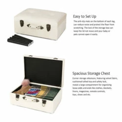 New ⌛ Carson Carrington Kammarbo Velvet Upholstered Storage Stool Navy Blue ✨ -Carson Carrington Sales unnamed file 376