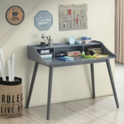 Outlet ✨ Carson Carrington Hjalmo Grey 4-compartment Writing Desk 😍