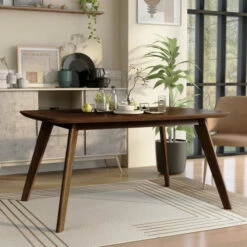 Deals 🛒 Carson Carrington Breisgau Walnut Mid-century 59-inch Dining Table 💯